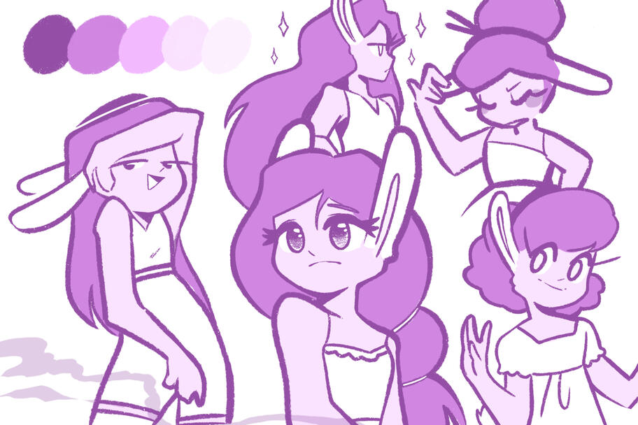 Flora Character Concept Sketches