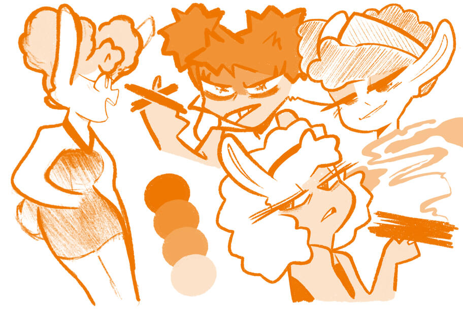 Phiskie Character Concept Sketches