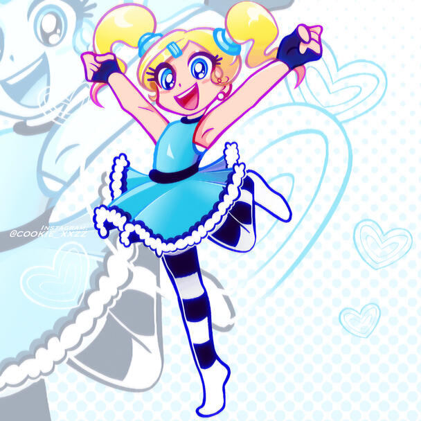 Bubbles Illustration - Power Puff Girls
